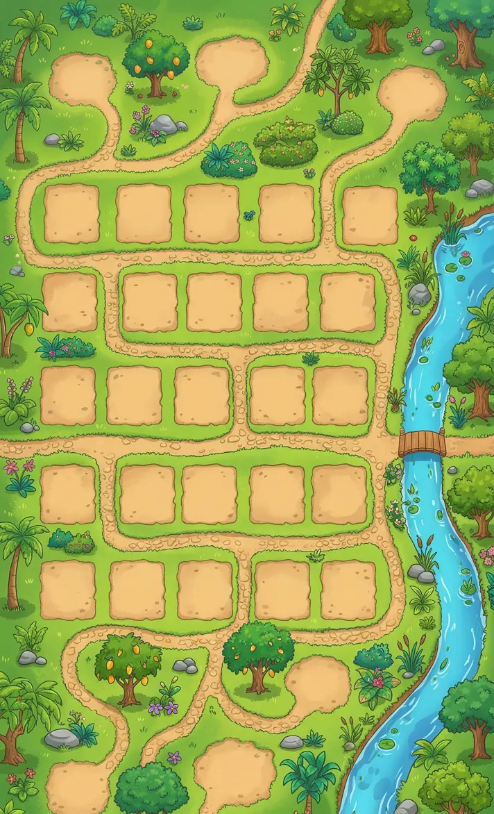 Paati's town map — empty plots waiting to be built by speaking Tamil